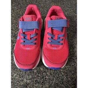 Under Armour Kids Sneakers Pink Purple Athletic Running Shoes Youth GUC Size 12